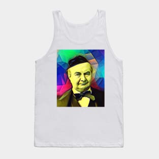 Charles Augustin Sainte-Beuve Colourful Portrait | Charles Augustin Sainte-Beuve Artwork 7 Tank Top